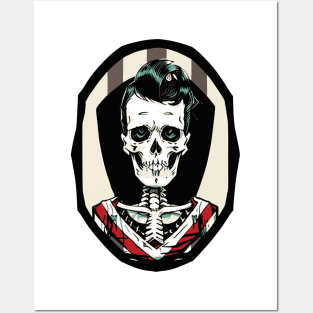 Fun Patriotic Rockabilly Skeleton Posters and Art